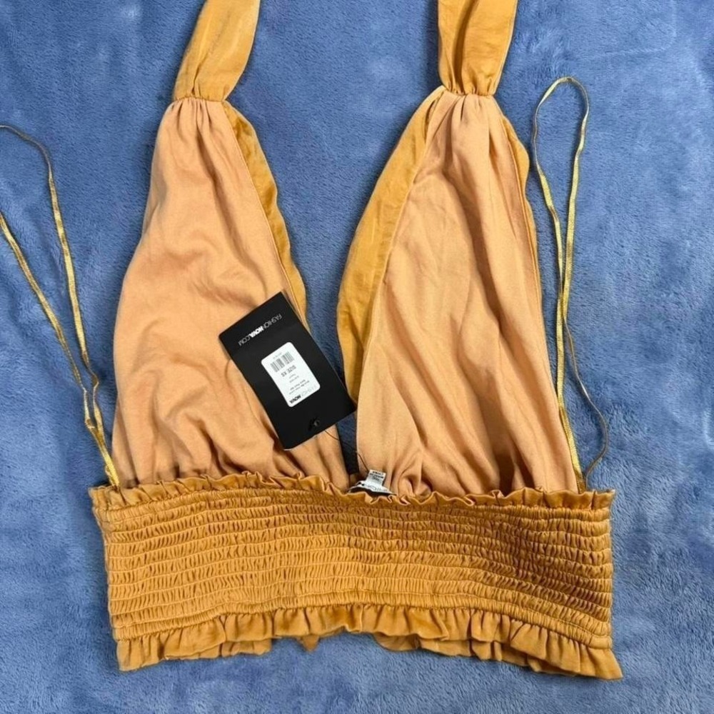 Fashion Nova light brown halter top women Size XS - Picture 5 of 5